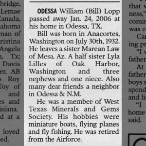 Obituary for William Lopp